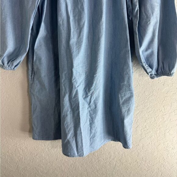 J. Crew Square Neck Chambray Smock MIDI Dress Size S - Picture 6 of 12